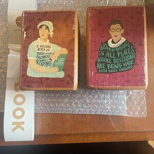 Uncommon Goods "Quotes by Iconic Women" Bookends, Set of 2